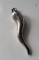 VINTAGE STERLING SILVER ITALIAN HORN PENDANT- EXTRA LARGE!