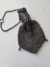 VINTAGE STERLING SILVER PARTY CHAIN BAG-60 Grams