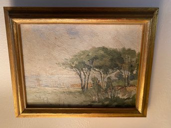 Antique Oil Painting- Field Of Dreams- Framed