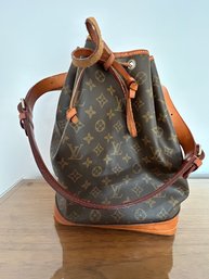 Vintage Authentic 'Louie Vuitton' Large Ho-bo Handbag W/ Original Buckle Shoulder Strap & Hardware