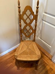 Antique TALL SideChair With Rush Seat