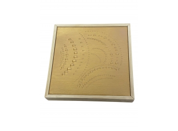 KELLY FINZEL Gold Dots Minimalist Texture Art, Imber Studios, Framed