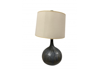 Ceramic Gray Ball Table Lamp With Shade
