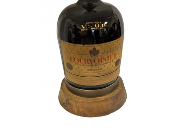 Vintage Advertising  'Courvoisier 'Cognac Bottle Table Lamp With Shade 1 Of 2