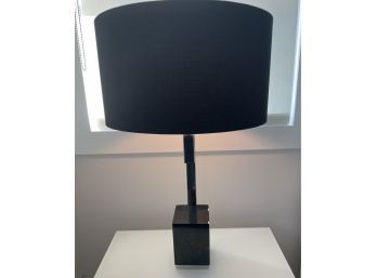Contemporary Designer   Modern Black Marble Table Lamp W/Black Shade! 2 Of 2