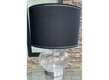 Contemporary Modern Glass Table Lamp W/ Black Shade