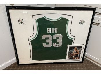 Larry  Bird #33- Boston Celtics-  Signed Jersey W/ Steiner COA & Framing
