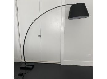 Contemporary Modern   Designer   Black Floor Lamp W/shade- Black Marble Base
