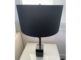 Contemporary Designer   Modern Black Marble Table Lamp W/Black Shade! 1 Of 2