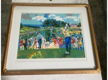 Authentic  Signed 'LeRoy Neiman' Color Lithograph - Titled ' Augusta Golf-Jack Nicklaus'  W/ JSA /COA