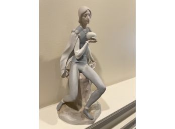 Retired Lladro 'Man Hold Scull' Porcelain Figurine