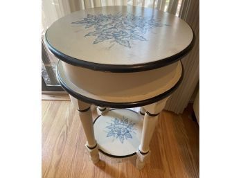 Country Modern Hand-painted Round Wood Table