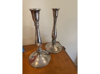 Vintage 'Royal Danish 'Pattern Tall Sterling Silver Candlesticks!- INTERNATIONAL  SILVER CO. USA