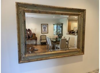 Contemporary Green Trim Wood Mirror