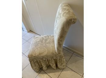 Beautiful Beige Fabric Covered Shirted Side Chair