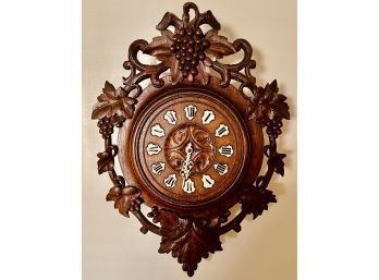 Antique Black Forrest Wood Hanging Wall Clock