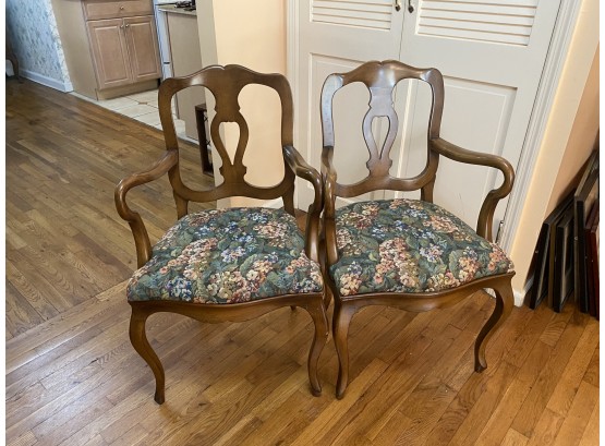 Vintage 'Cassard Roman Company' Open Slat Dining Chairs-2 Arm Chairs
