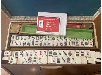 Vintage Mahjong Set W/ Original Case & Bakelite Racks