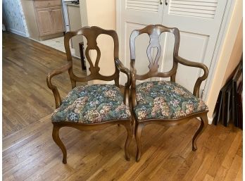 Vintage 'Cassard Roman Company' Open Slat Dining Chairs-2 Arm Chairs