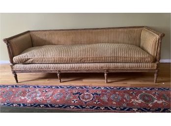 Vintage 1970s Decorator Louis XV   Style Sofa With Original Vintage Corduroy Fabric