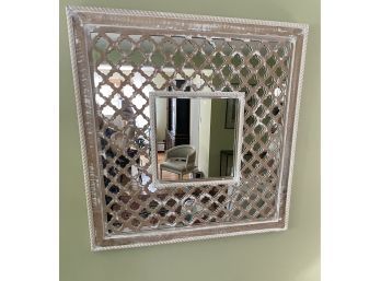 Vintage Decorative Lattice Wood Mirror