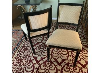 Antique Matched Pair Of Gilted French Side Chairs