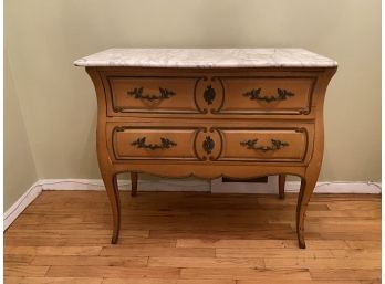 Antique French   Marble Top Two Drawer Chest