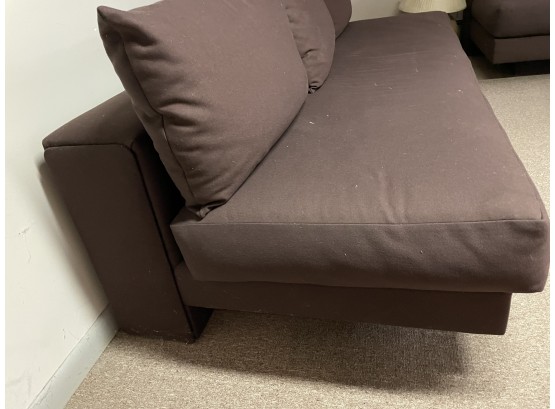 Vintage Contemporary Modern Designer Platform  Sofa With Cushion And Three Pillows