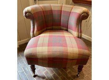 'Ralph Lauren' Plaid Fabric Club Chair