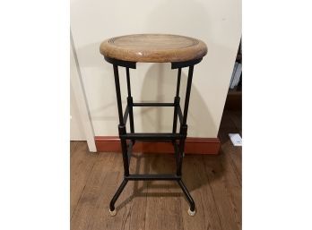 Antique  1930's. 'Ever-Hold' Adjustable Stool-Industrial Style!! Wood & Metal!