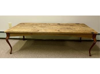 Vintage Mixed Medium Cast Iron And Distressed Wood Top Coffee Table-Country Modern!