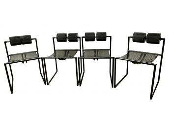 Vintage  1980's  '  MARIO BOTTA '  'Seconda' Chairs For Alias- Metal Chairs-4 Piece Collection.