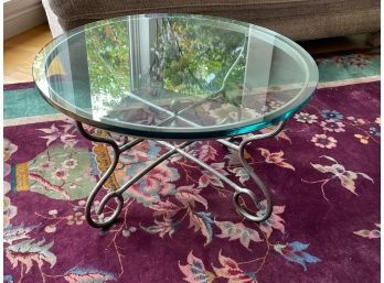 Vintage Circular Glass & Metal Table! Perfect Side Table Or Coffee Table!
