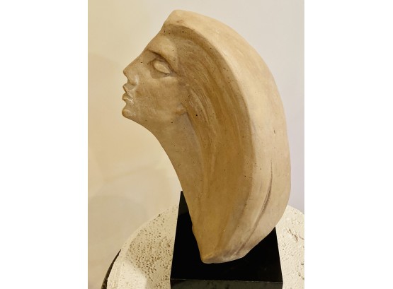 Contemporary Art Deco  Woman Bust Sculpture- Vintage Signed 'Austin Productions 1980'