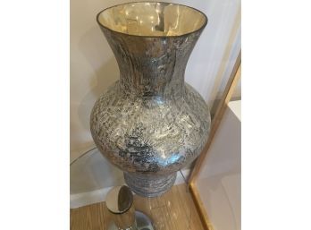 Contemporary Modern Mercury Glass Vase With Interior Gold Wash