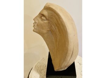 Contemporary Art Deco  Woman Bust Sculpture- Vintage Signed 'Austin Productions 1980'