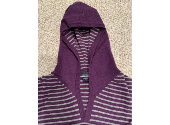 FACONNABLE- MADE IN ITALY  MEN'S HOODED LAMBS WOOL SWEATER