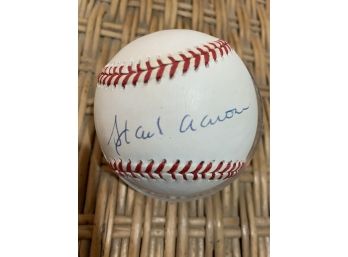 Autographed  ' Hank Aaron' Baseball-'500 HOME RUN MEMBER'