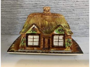 VINTAGE 'PRICE' COTTAGEWARE COVERED BUTTER/CHEESE DISH