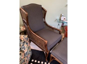 Vintage Willow & Reed Tall Club Chair With Ottoman
