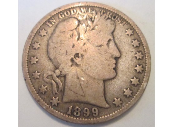 1899 Authentic BARBER Half Dollar $.50 United States