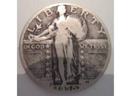 1930 Authentic STANDING LIBERTY Quarter $.25 United States