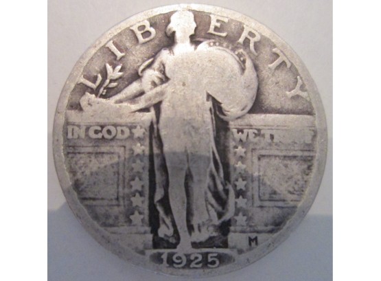 1925 Authentic STANDING LIBERTY Quarter $.25 United States