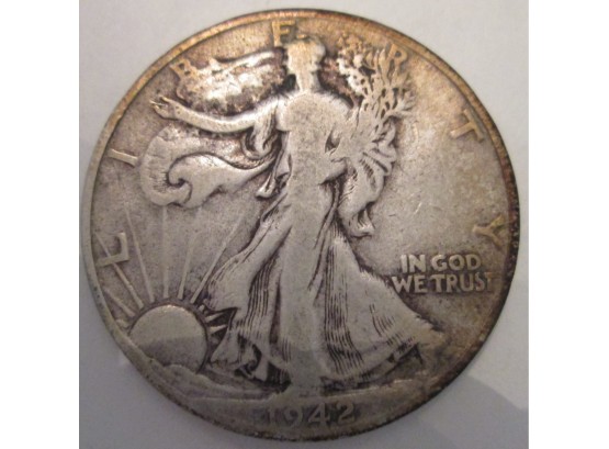 1942 Authentic WALKING LIBERTY Half Dollar $.50 United States