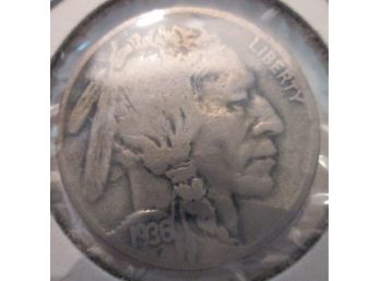 1936 Authentic BUFFALO NICKEL $.05 United States