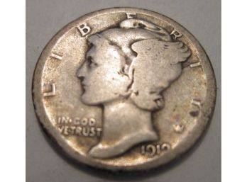 1919-D Authentic MERCURY DIME $.10 United States