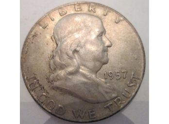 1957-D Authentic BENJAMIN FRANKLIN Half Dollar $.50 United States