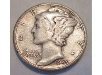 1945 Authentic MERCURY DIME $.10 United States