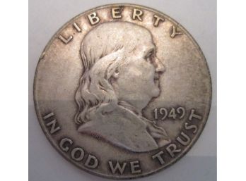 1949 Authentic BENJAMIN FRANKLIN Half Dollar $.50 United States