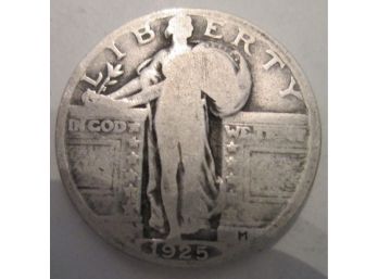1925 Authentic STANDING LIBERTY Quarter $.25 United States